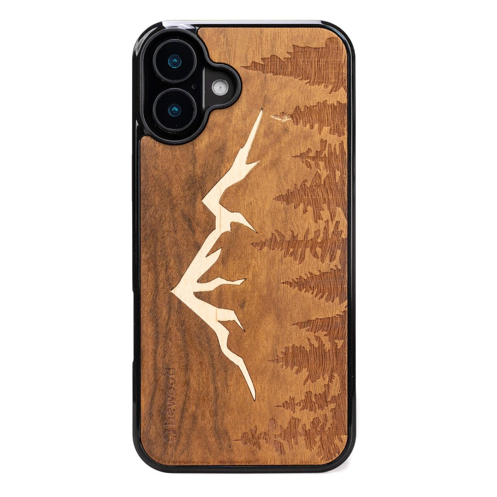 Holzhülle für iPhone 16 Plus, Bewood Imbuia-Gebirge