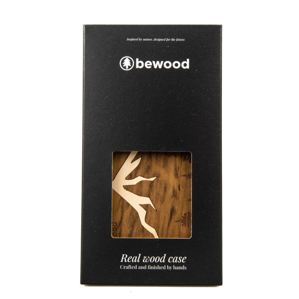 Holzhülle für iPhone 16 Plus, Bewood Imbuia-Gebirge
