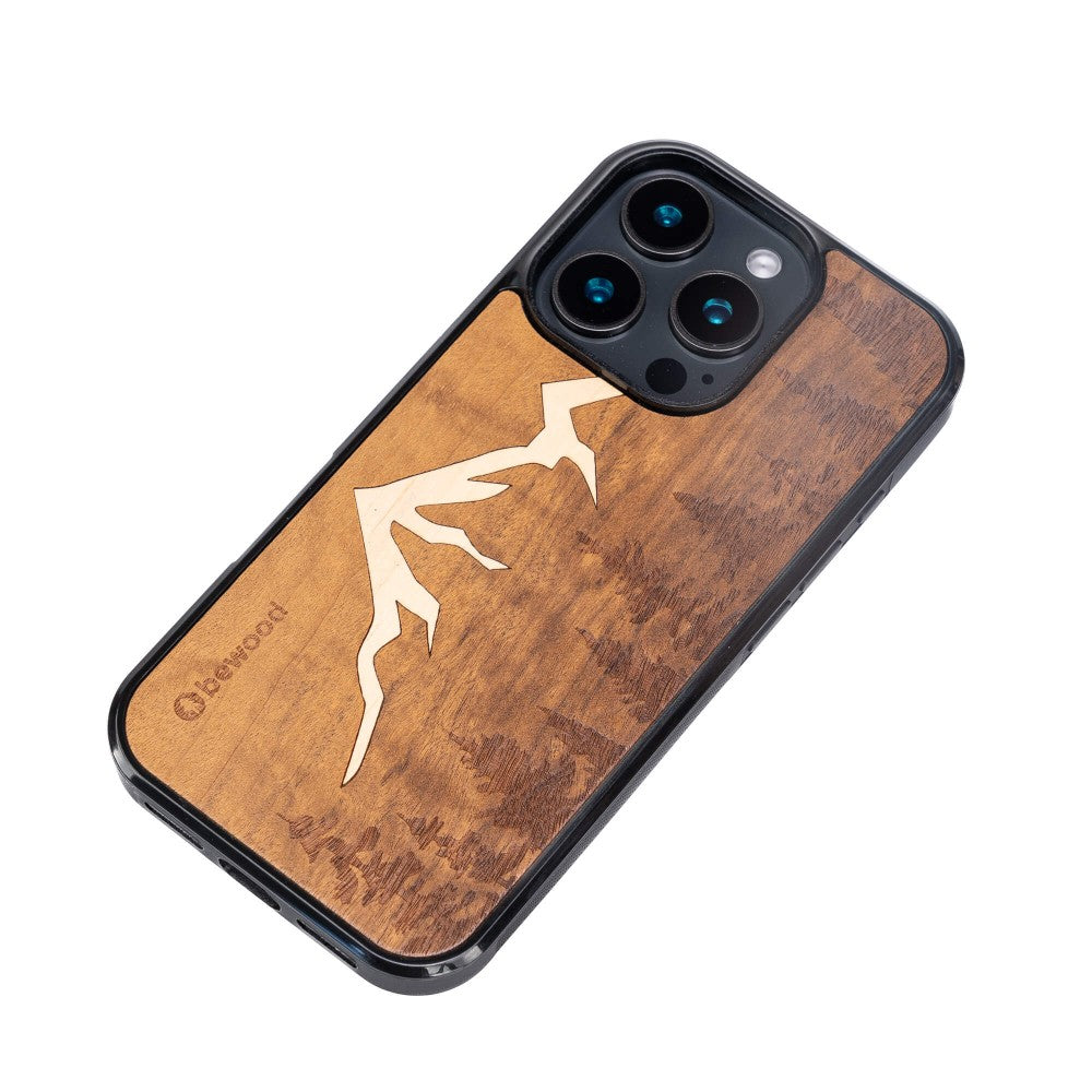 Holzhülle für iPhone 16 Pro, Bewood Imbuia-Gebirge