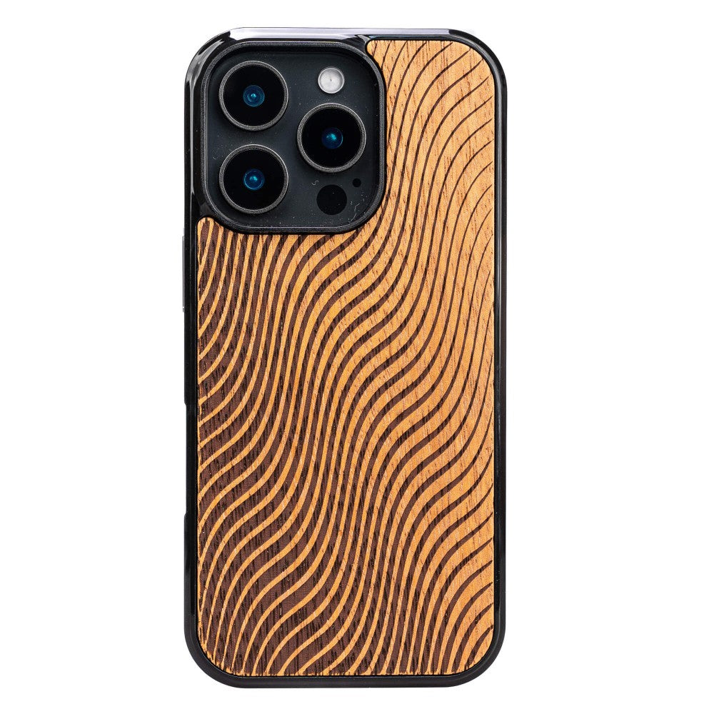 Holzhülle für iPhone 16 Pro, Bewood Merbauwellen