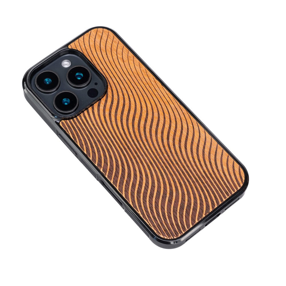 Holzhülle für iPhone 16 Pro, Bewood Merbauwellen