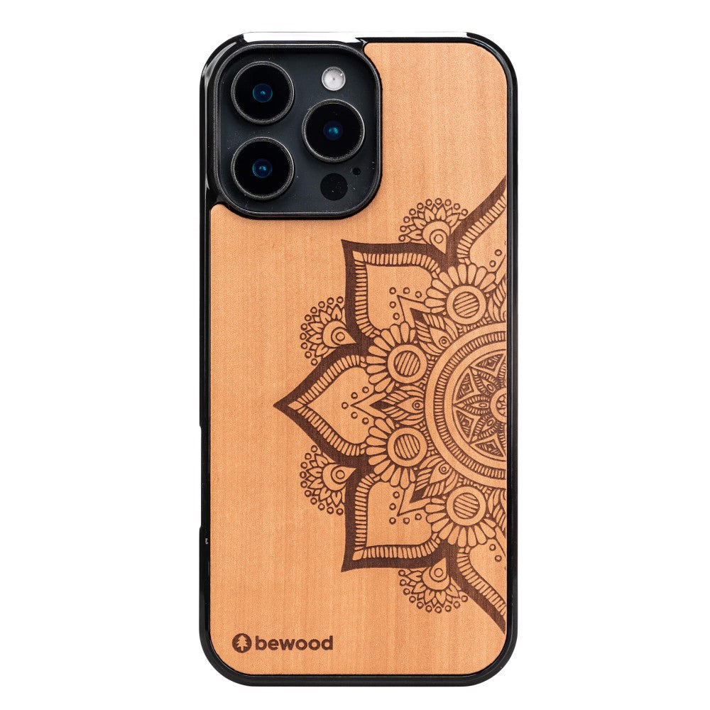 Holzhülle für iPhone 16 Pro Max, Bewood Apfelbaum Mandala