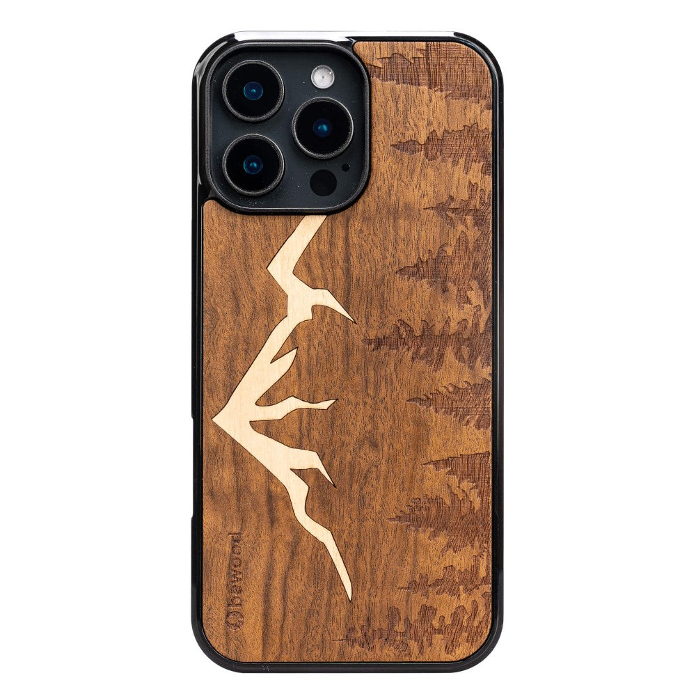 Holzhülle für iPhone 16 Pro Max, Bewood Imbuia-Gebirge