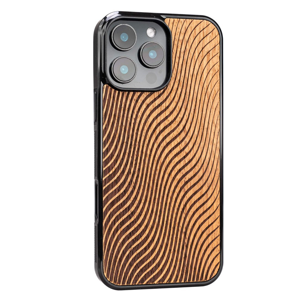 Holzhülle für iPhone 16 Pro Max, Bewood Merbauwellen