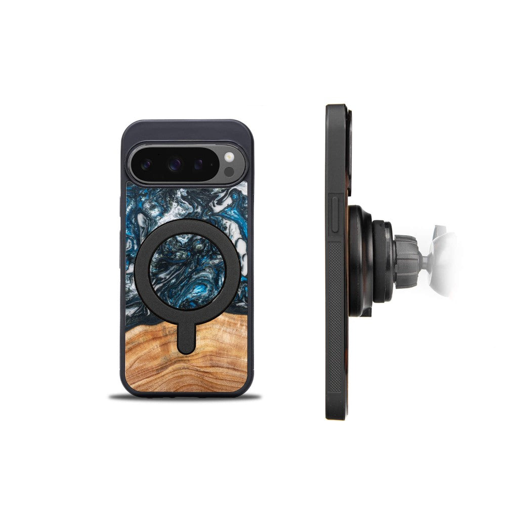 Holzhülle für Google Pixel 9 / 9 Pro, Bewood Unique Planets Erde für MagSafe