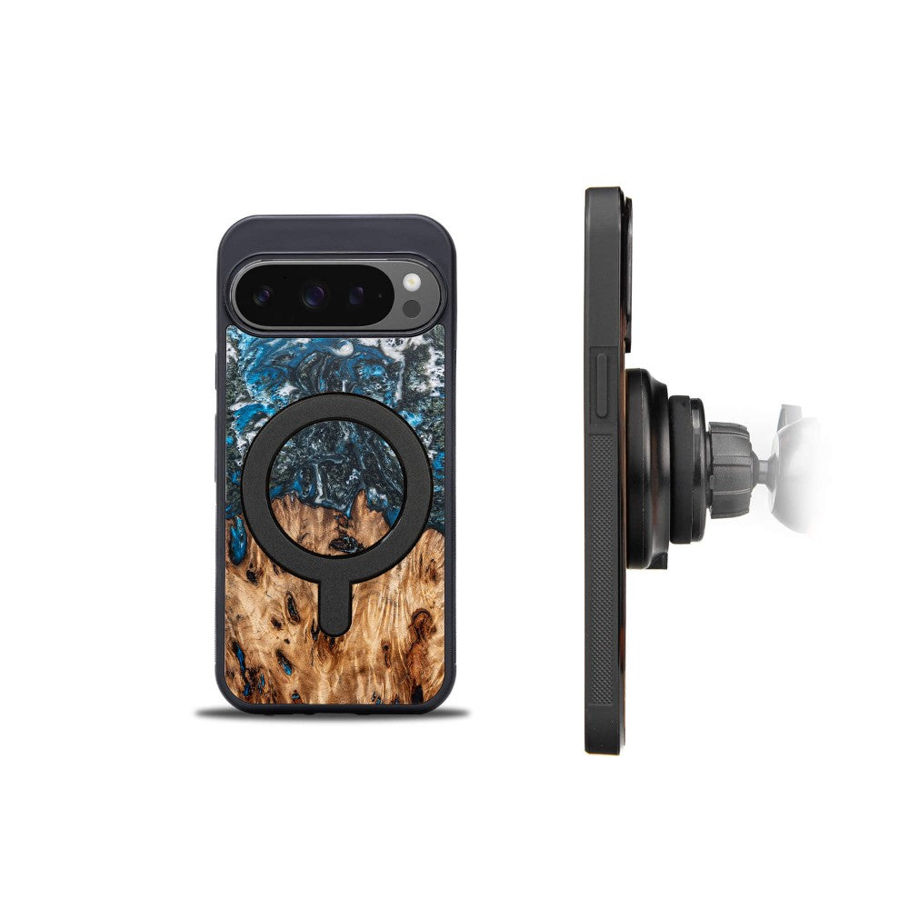 Holzhülle für Google Pixel 9 Pro XL, Bewood Unique Planets Erde für MagSafe