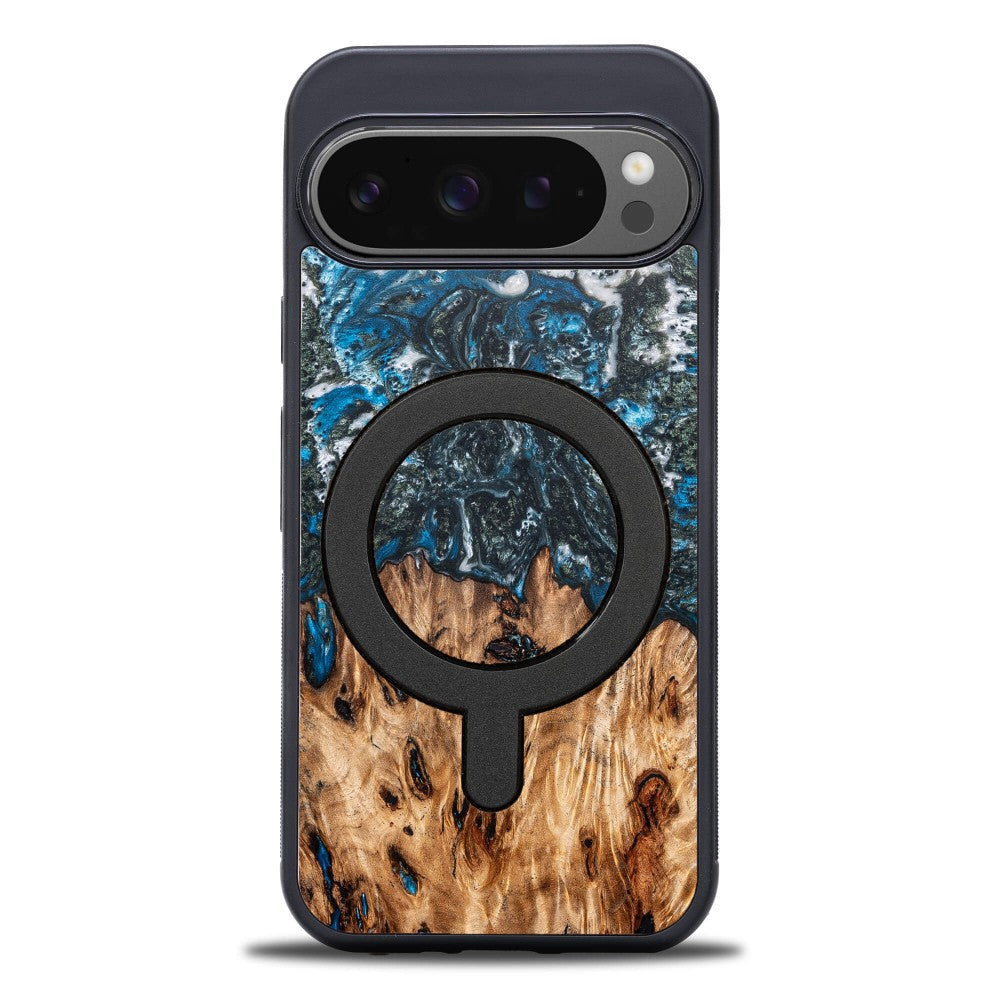 Holzhülle für Google Pixel 9 Pro XL, Bewood Unique Planets Erde für MagSafe