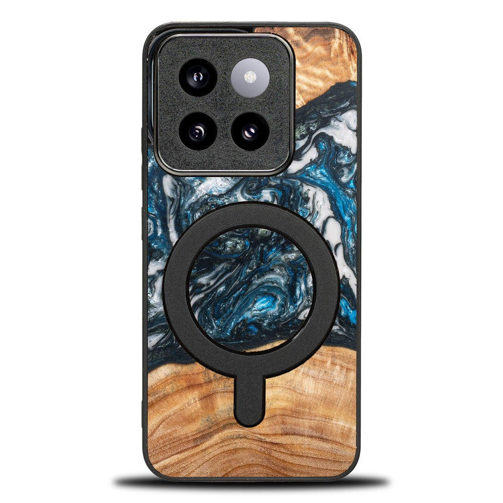 Holzhülle für Xiaomi 14T, Bewood Unique Planets Erde für MagSafe