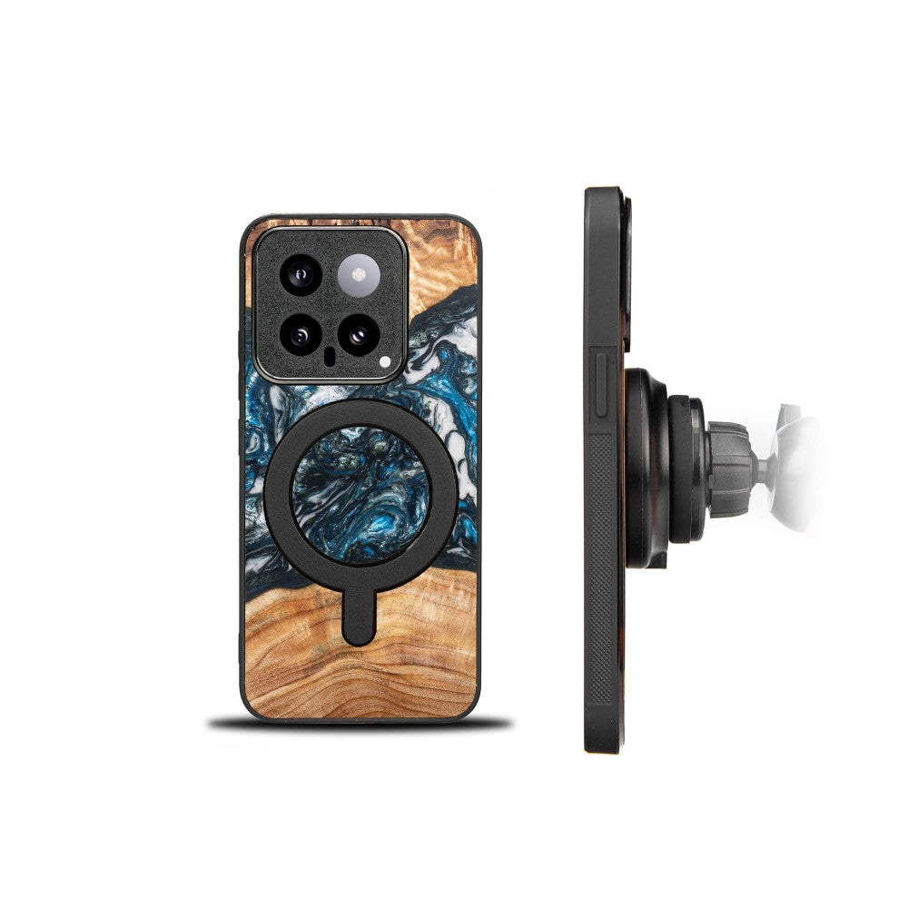 Holzhülle für Xiaomi 14T, Bewood Unique Planets Erde für MagSafe