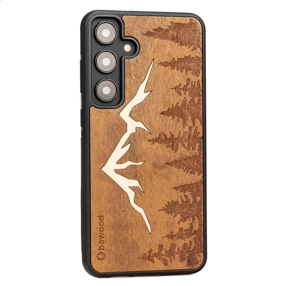 Holzhülle für Galaxy A35 5G, Bewood Imbuia-Gebirge