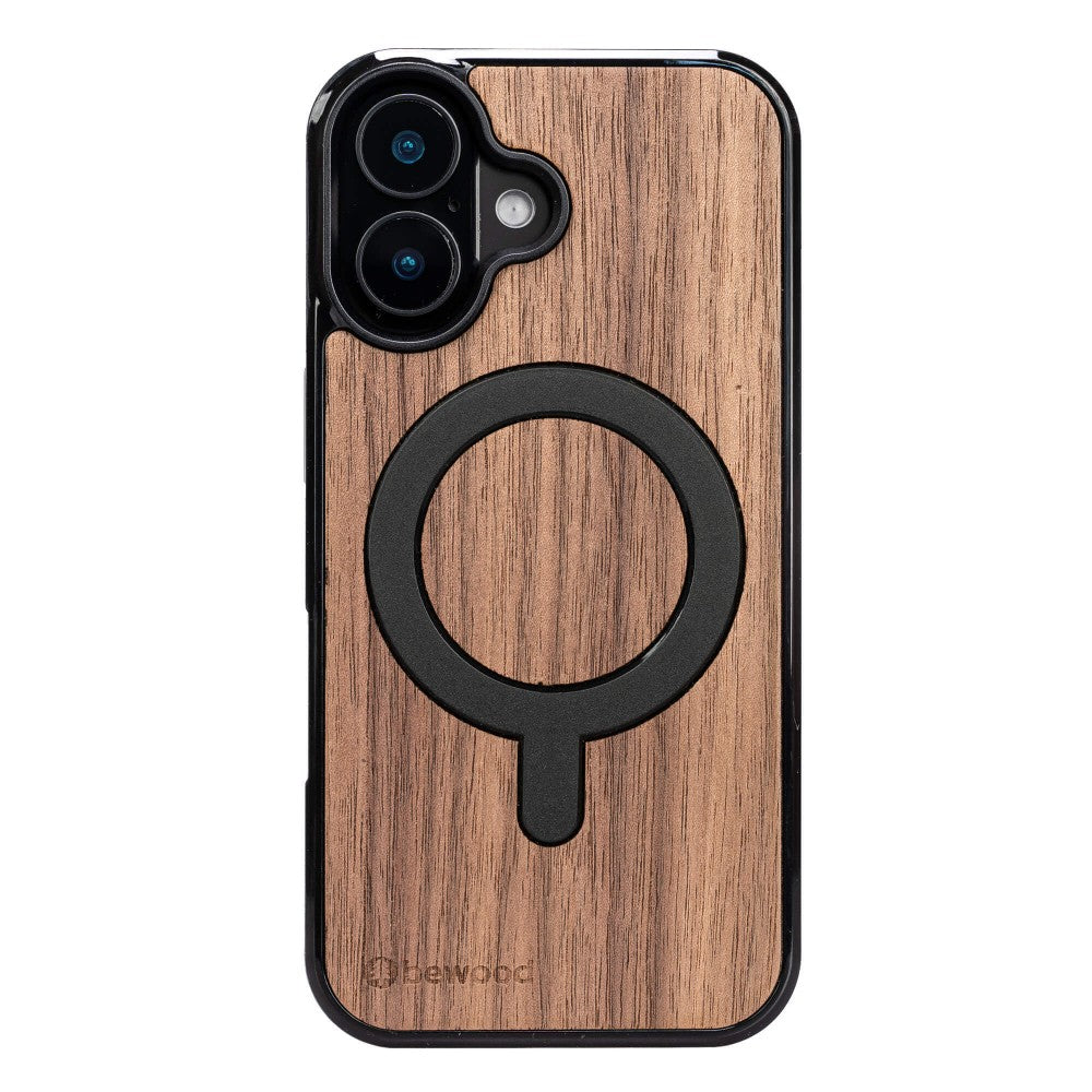 Holzhülle für iPhone 16, Bewood Amerikanischer Nussbaum MagSafe