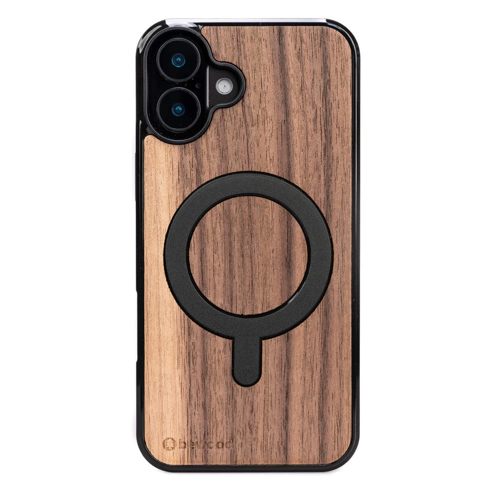 Holzhülle für iPhone 16 Plus, Bewood Amerikanischer Nussbaum MagSafe