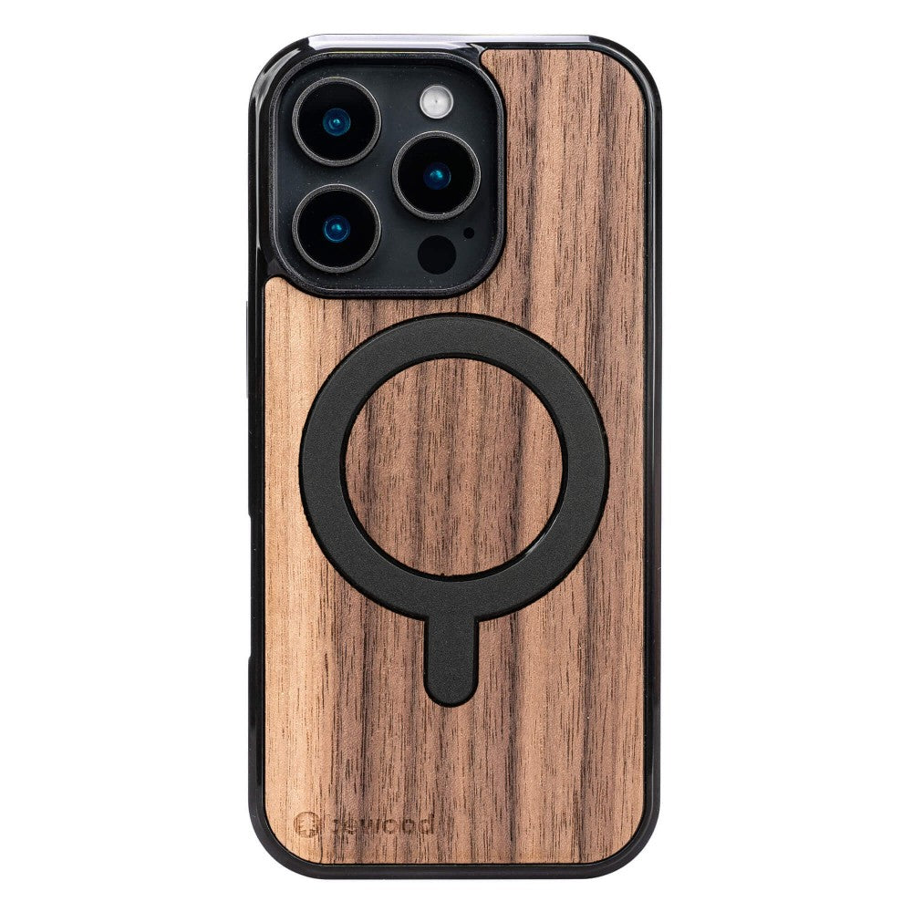 Holzhülle für iPhone 16 Pro, Bewood Amerikanischer Nussbaum MagSafe