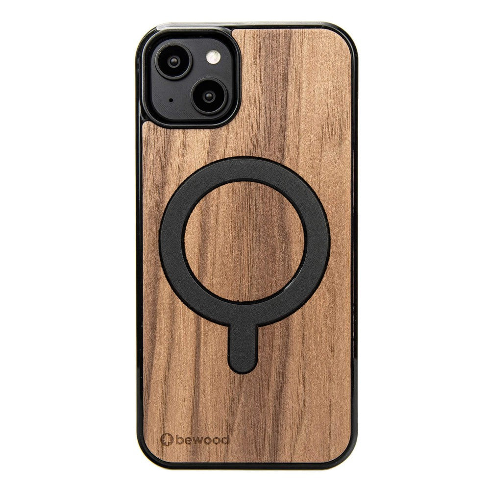 Holzhülle für iPhone 15 Plus, Bewood Amerikanischer Nussbaum MagSafe