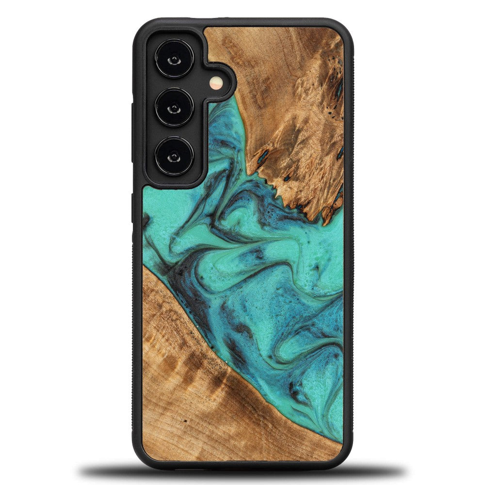 Holzhülle für Galaxy S25, Bewood Unique Turquoise