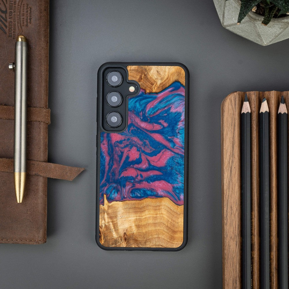 Holzhülle für Galaxy S25, Bewood Unique Neons Vegas
