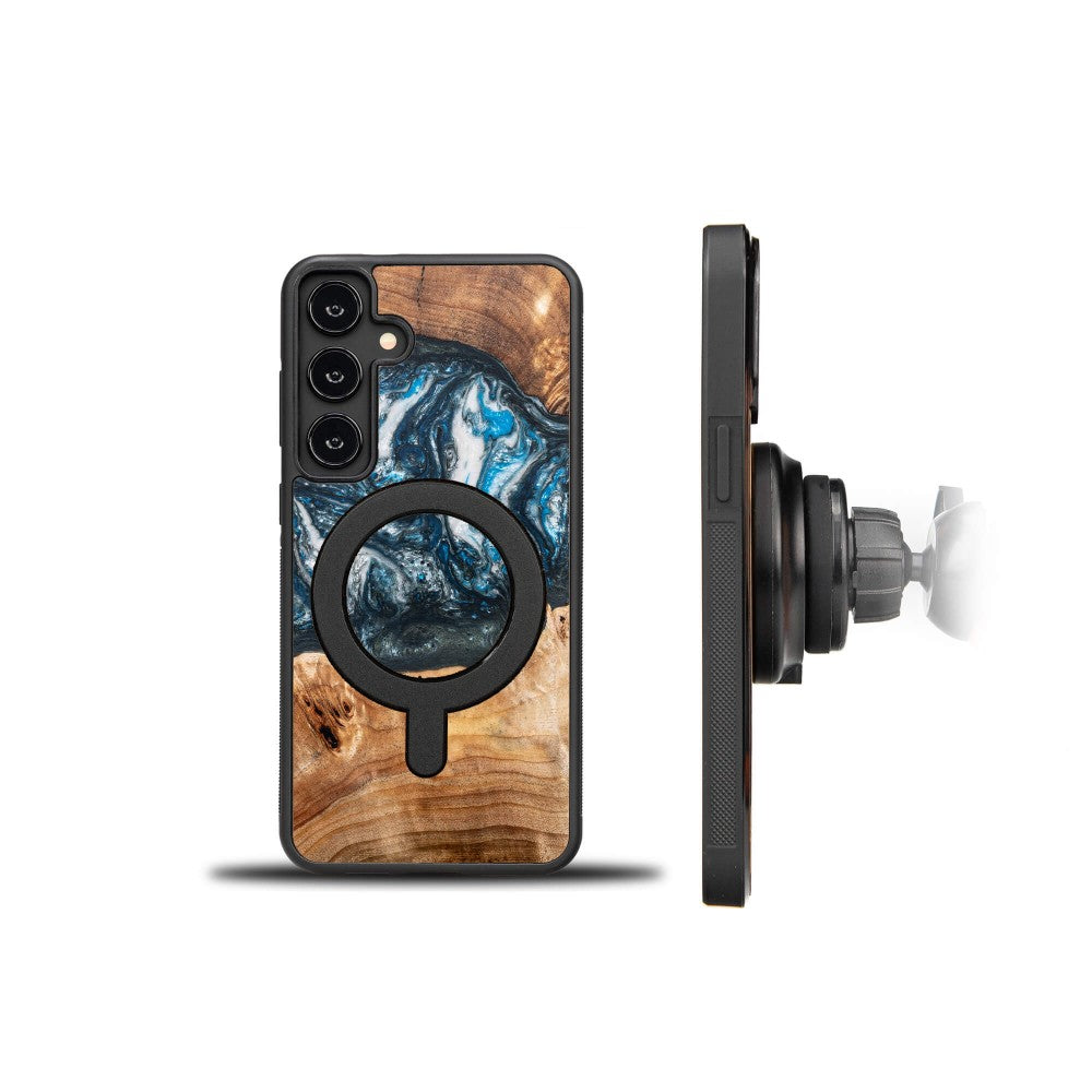 Holzhülle für Galaxy S25 Plus, Bewood Unique Planets Erde für MagSafe