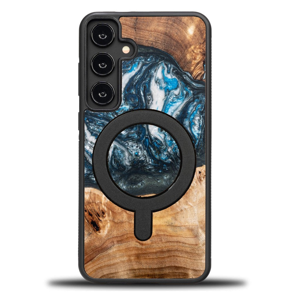 Holzhülle für Galaxy S25 Plus, Bewood Unique Planets Erde für MagSafe