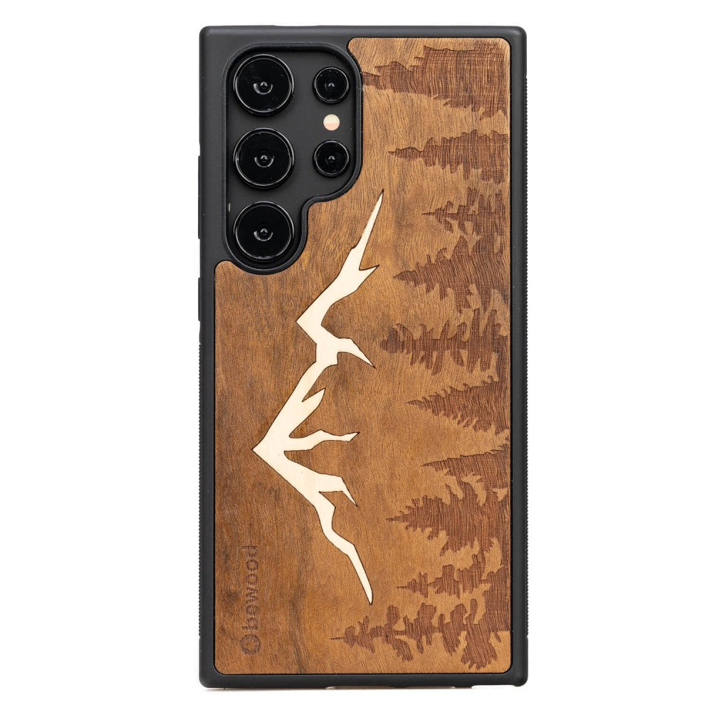 Holzhülle für Galaxy S25 Ultra, Bewood Imbuia-Gebirge