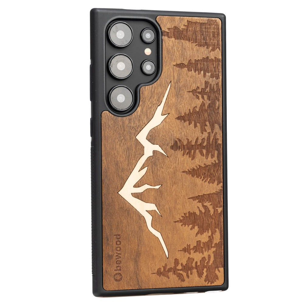 Holzhülle für Galaxy S25 Ultra, Bewood Imbuia-Gebirge