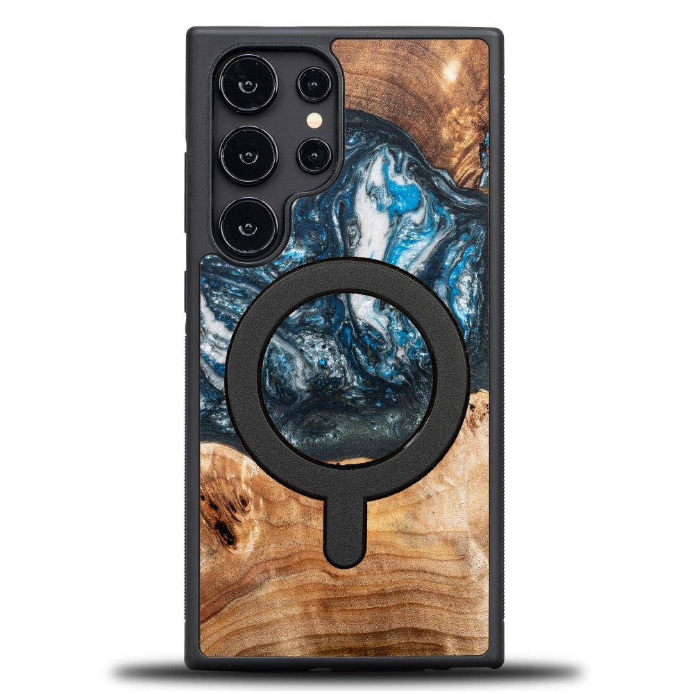 Holzhülle für Galaxy S25 Ultra, Bewood Unique Planets Erde für MagSafe