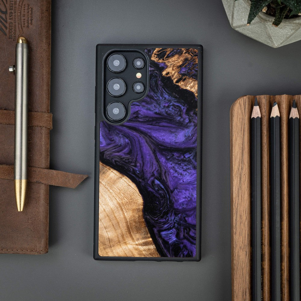 Holzhülle für Galaxy S25 Ultra, Bewood Unique Violet