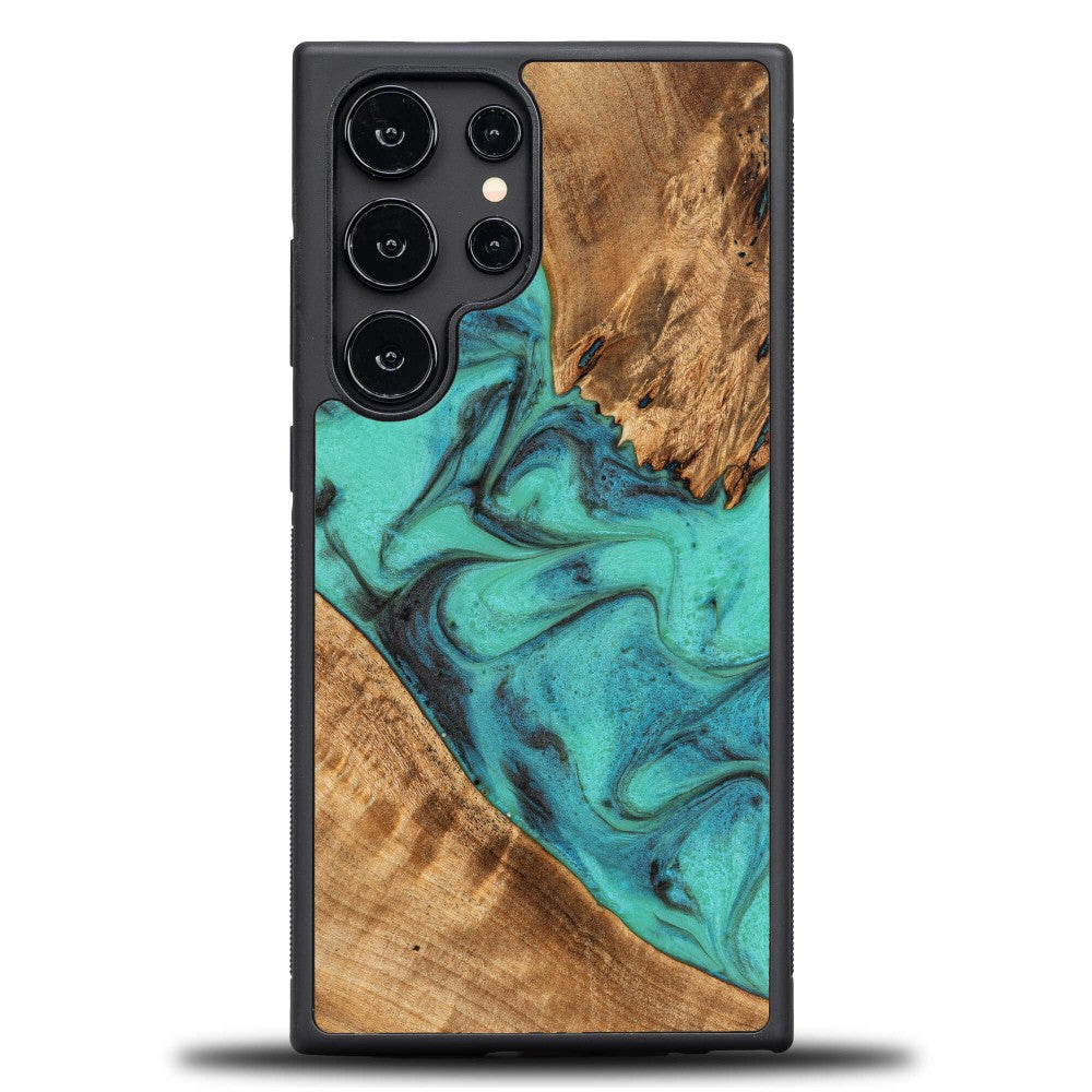 Holzhülle für Galaxy S25 Ultra, Bewood Unique Turquoise