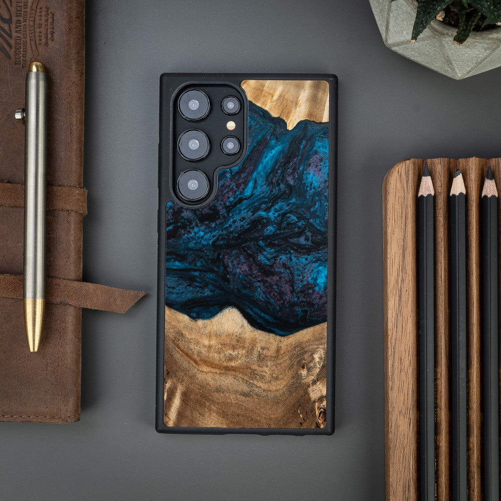 Holzhülle für Galaxy S25 Ultra, Bewood Unique Planets Neptun