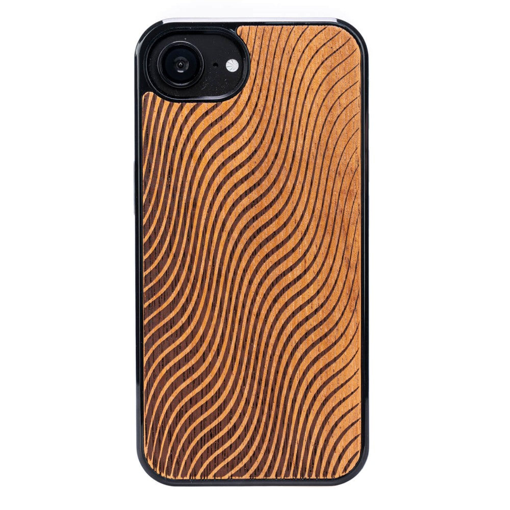 Holzhülle für iPhone 17e / 16e, Bewood Merbauwellen