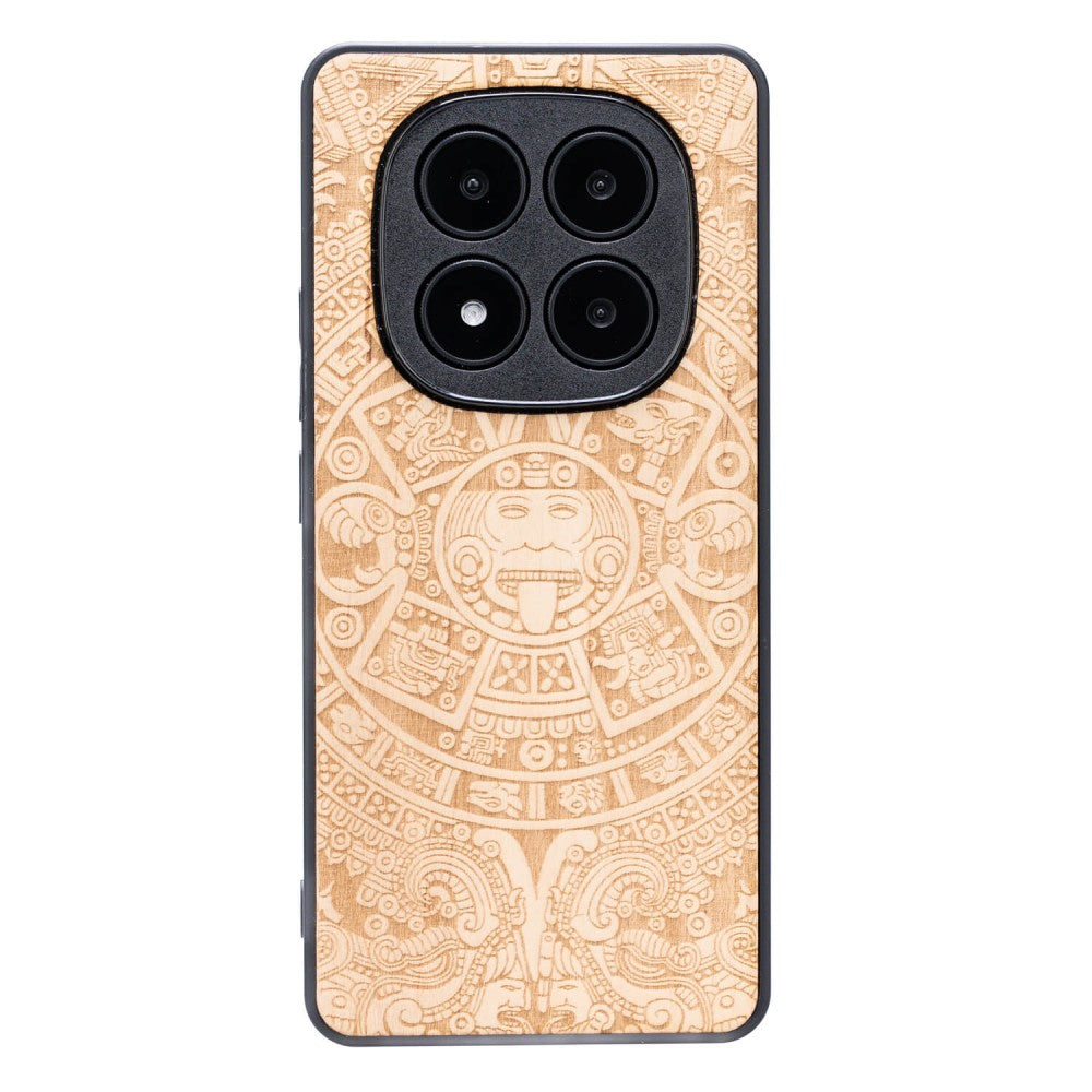Holzhülle für Xiaomi Redmi Note 14 Pro 5G / Xiaomi Poco X7, Bewood Aniegre Aztekischer Kalender