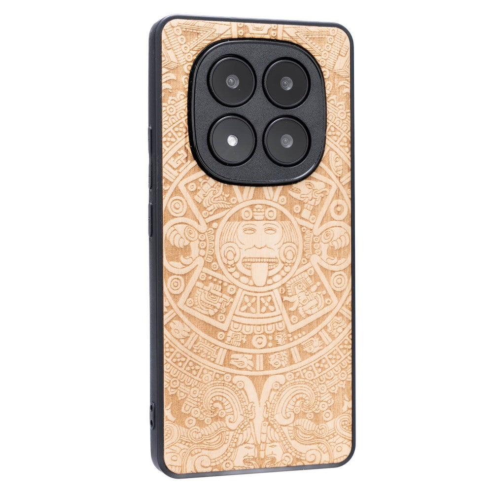 Holzhülle für Xiaomi Redmi Note 14 Pro 5G / Xiaomi Poco X7, Bewood Aniegre Aztekischer Kalender