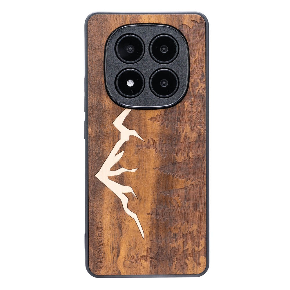 Holzhülle für Xiaomi Redmi Note 14 Pro Plus 5G, Bewood Imbuia-Gebirge