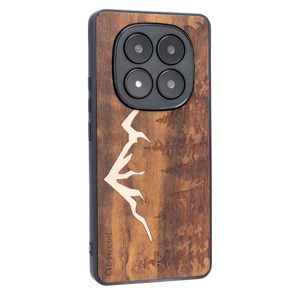 Holzhülle für Xiaomi Redmi Note 14 Pro Plus 5G, Bewood Imbuia-Gebirge