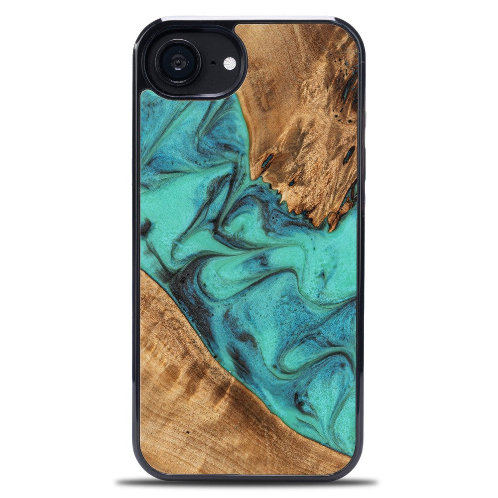 Holzhülle für iPhone 17e / 16e, Bewood Unique Turquoise
