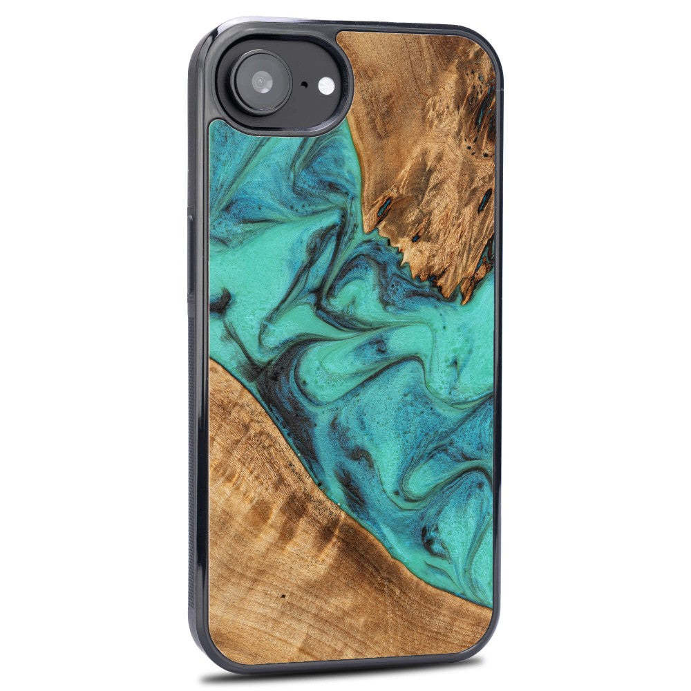 Holzhülle für iPhone 17e / 16e, Bewood Unique Turquoise