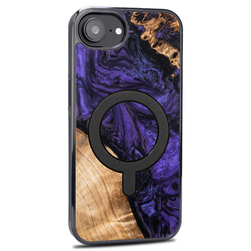 Holzhülle für iPhone 17e / 16e, Bewood Unique Violet für MagSafe