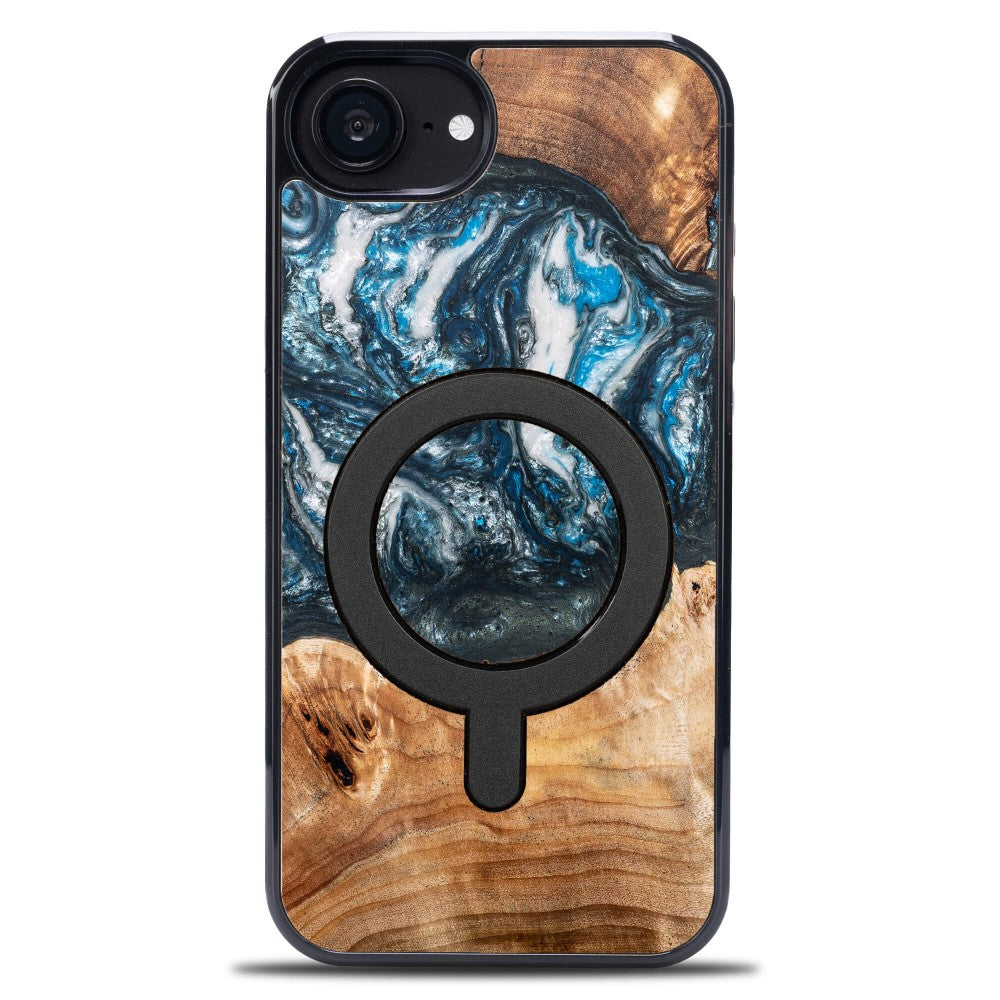 Holzhülle für iPhone 17e / 16e, Bewood Unique Planets Erde für MagSafe