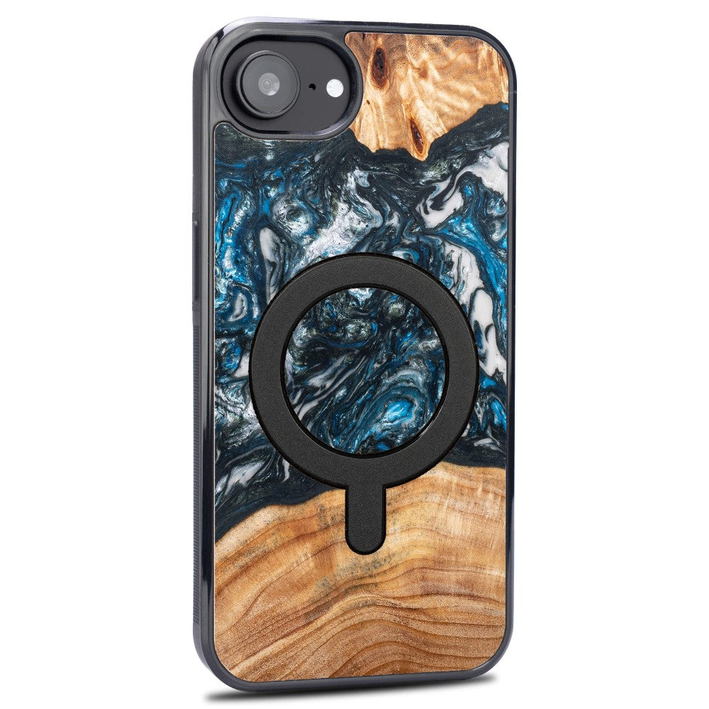 Holzhülle für iPhone 17e / 16e, Bewood Unique Planets Erde für MagSafe