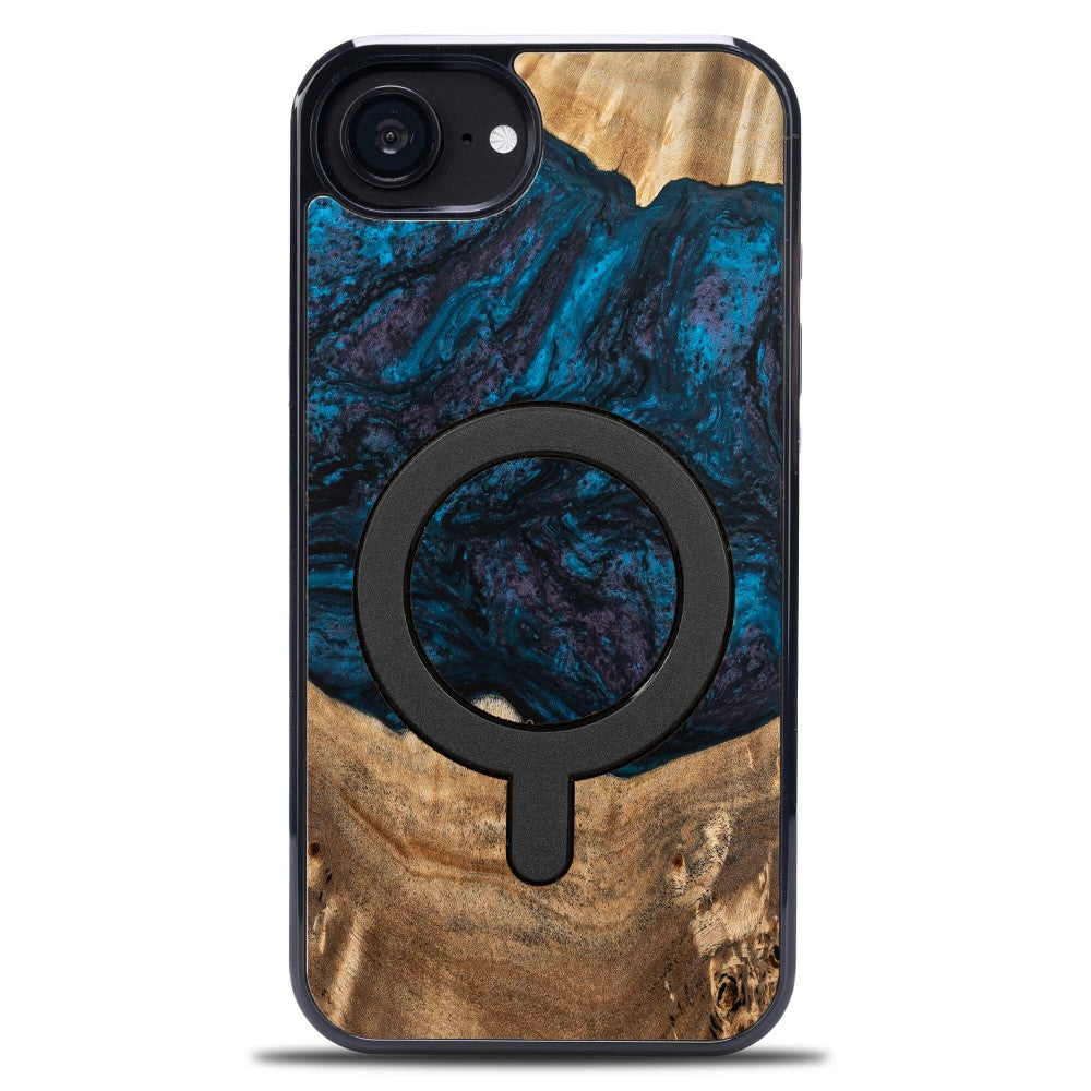 Holzhülle für iPhone 17e / 16e, Bewood Unique Planets Neptun für MagSafe