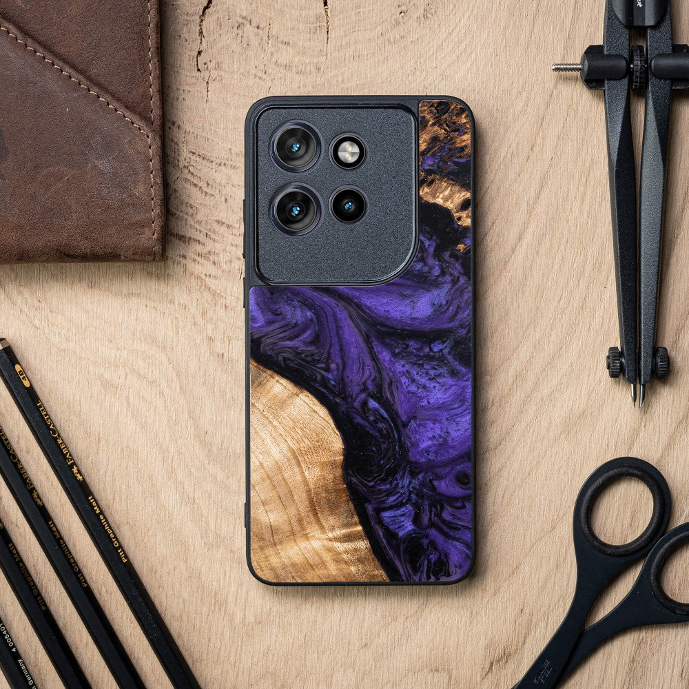 Holzhülle für Motorola Edge 50 Neo, Bewood Unique Violet