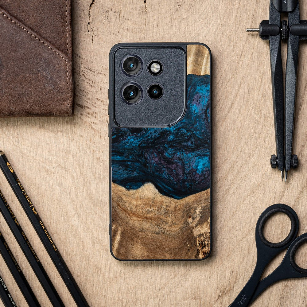 Holzhülle für Motorola Edge 50 Neo, Bewood Unique Planets Neptun