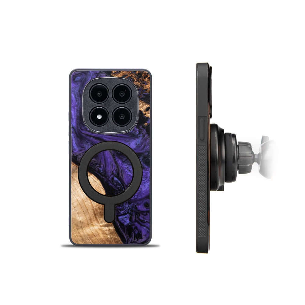 Holzhülle für Xiaomi Redmi Note 14 Pro 5G / Xiaomi Poco X7, Bewood Unique Violet für MagSafe