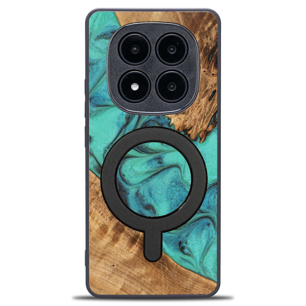 Holzhülle für Xiaomi Redmi Note 14 Pro 5G / Xiaomi Poco X7, Bewood Unique Turquoise für MagSafe
