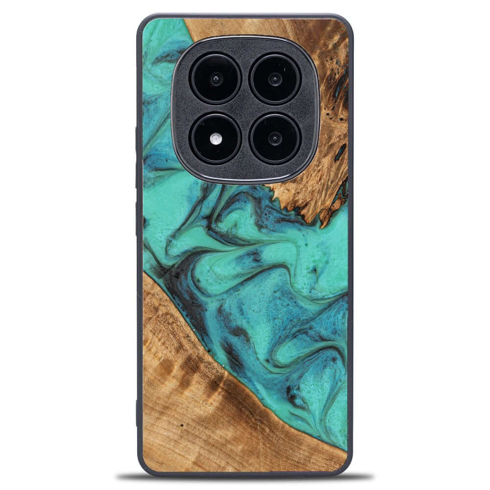 Holzhülle für Xiaomi Redmi Note 14 Pro Plus 5G, Bewood Unique Turquoise