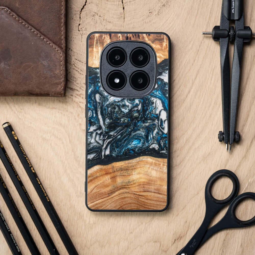 Holzhülle für Xiaomi Redmi Note 14 Pro Plus 5G, Bewood Unique Planets Erde