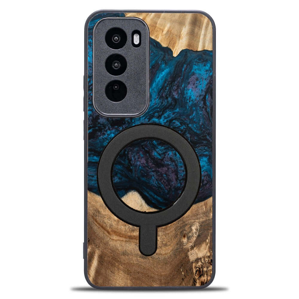 Holzhülle für Oppo Reno 12, Bewood Unique Planets Neptun für MagSafe
