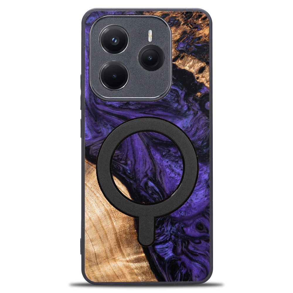 Holzhülle für Xiaomi Redmi Note 14 5G, Bewood Unique Violet für MagSafe