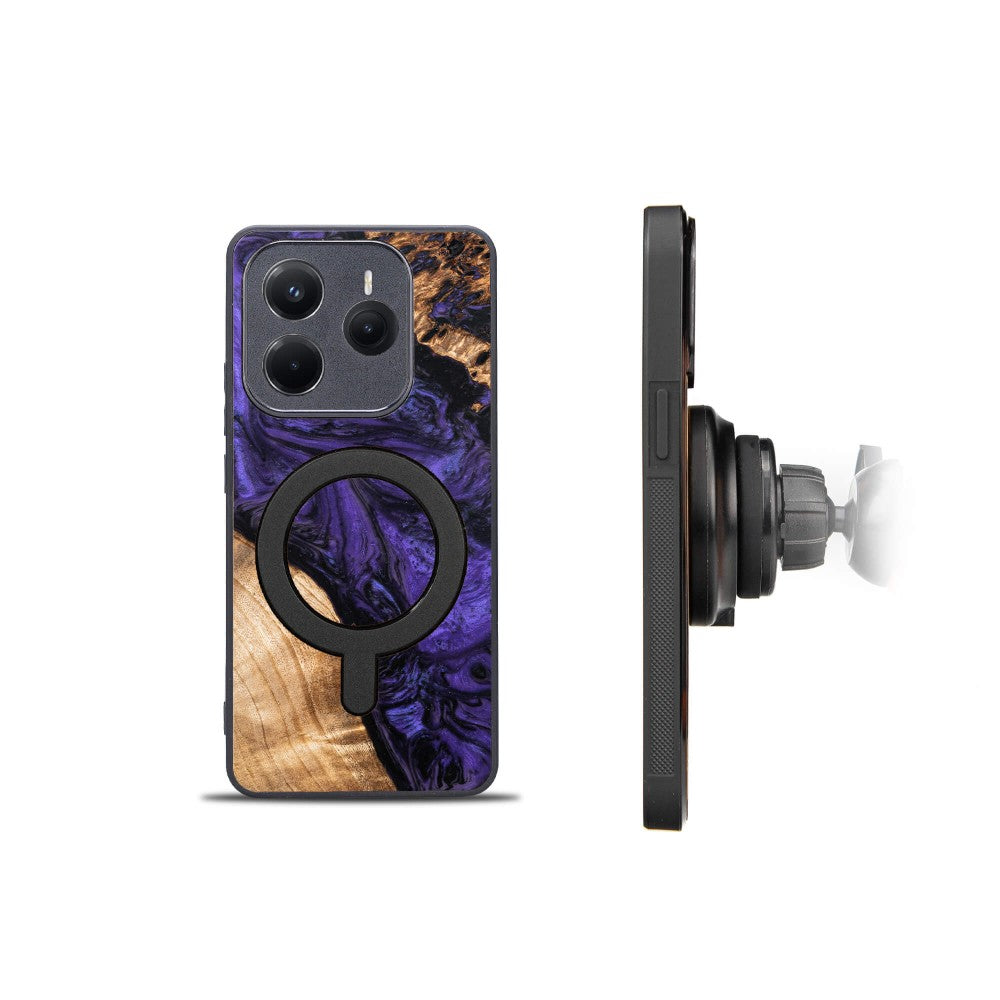 Holzhülle für Xiaomi Redmi Note 14 5G, Bewood Unique Violet für MagSafe