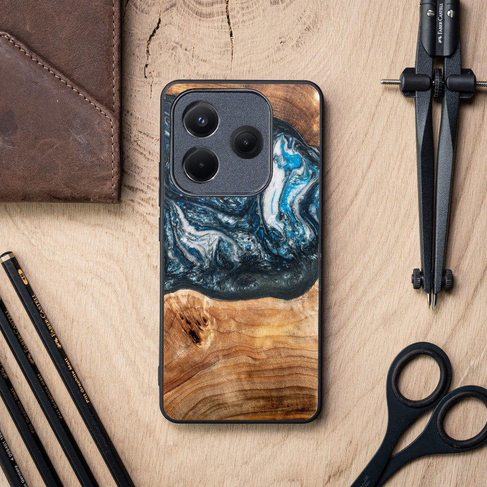 Holzhülle für Xiaomi Redmi Note 14 5G, Bewood Unique Planets Erde