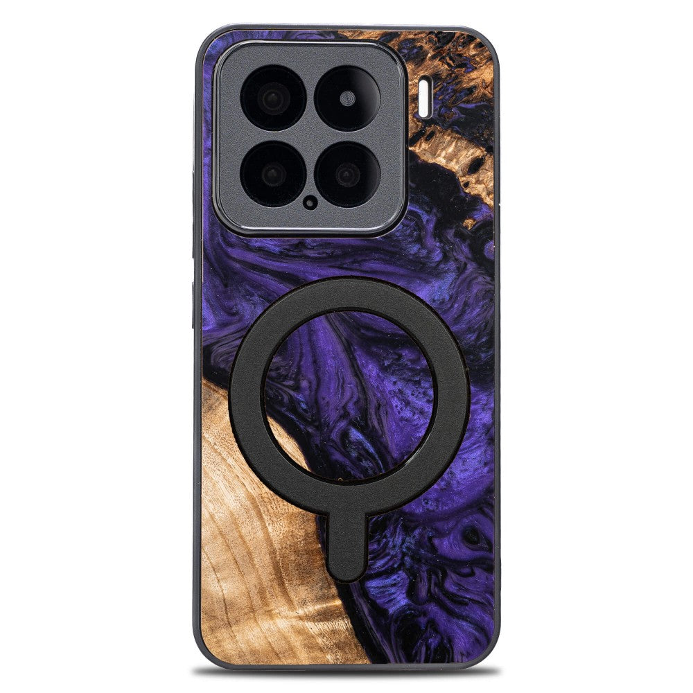 Holzhülle für Xiaomi 15, Bewood Unique Violet für MagSafe